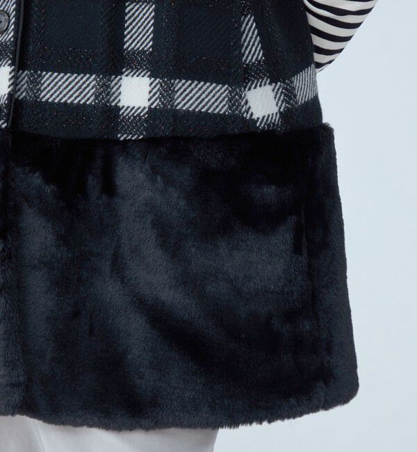 TOMORROWLAND collection「オーロラペーンチェック ファーコンビジレ」|ダウンベスト・ベスト|