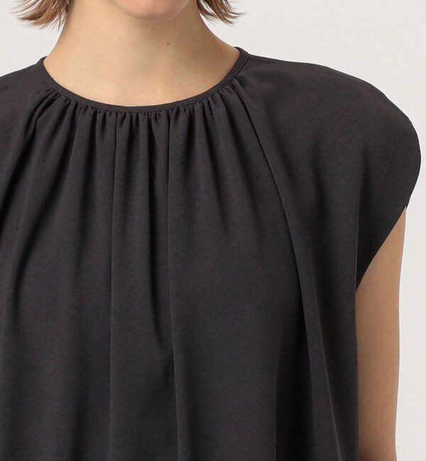 DES PRES「ジャージーライクジョーゼット ギャザーネックブラウス」|シャツ・ブラウス|