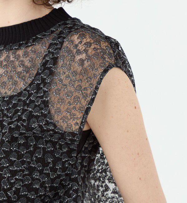 Ballsey「チュールエンブロイダリー バックギャザープルオーバー」|シャツ・ブラウス|