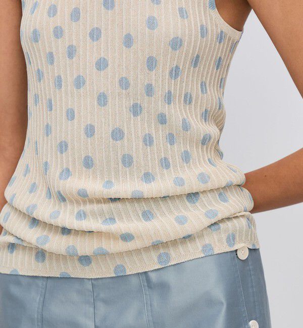 BACCA「レーヨンラメ リブアメリカンスリーブニット」|ニット・セーター|