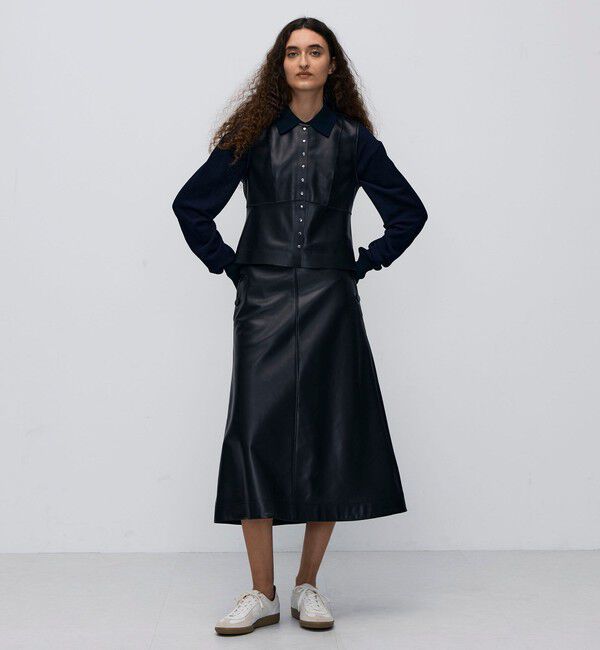 BACCA「シープスキン ペプラムベスト」|ベスト・ジレ|