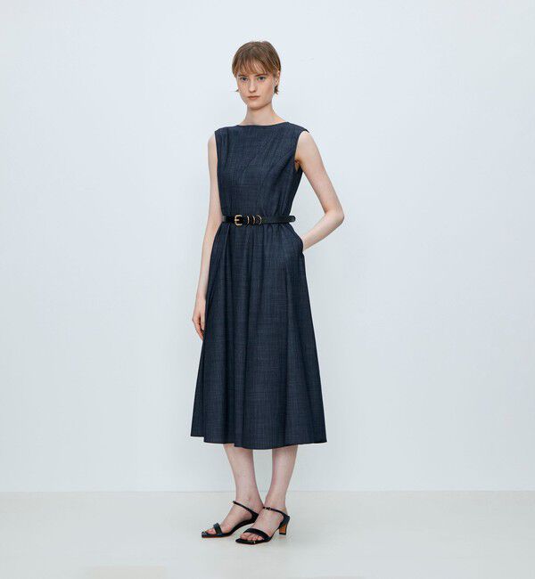 TOMORROWLAND collection「コンフォートデニム アシンメトリードレープワンピース」|ワンピース|