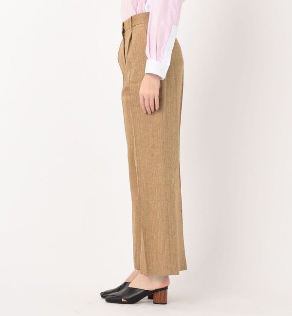DES PRES「リネンストライプ ワンタックパンツ」|スラックス|
