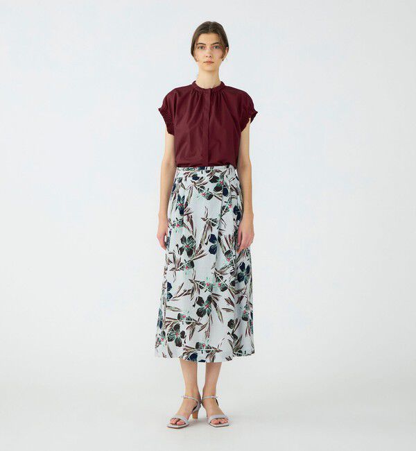 Ballsey「チェロキープリント タックロングスカート」|フレア|