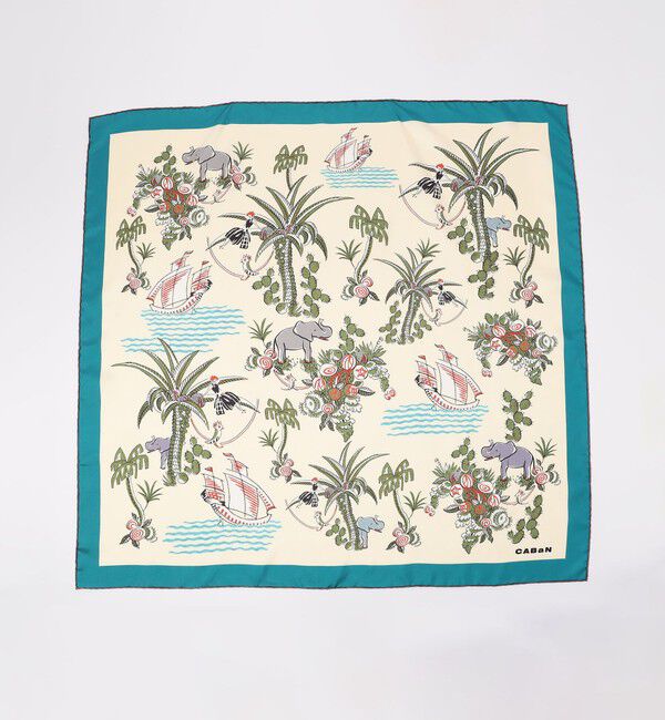 CABaN「Zoo シルクプリントスカーフ」|バンダナ・スカーフ|