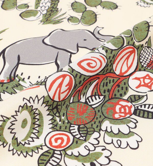 CABaN「Zoo シルクプリントスカーフ」|バンダナ・スカーフ|