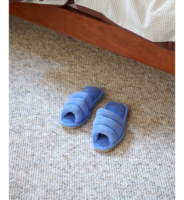 journal standard Furniture「TOWEL PUFFY SLIPPER　スリッパ」|ルームシューズ|ブルー