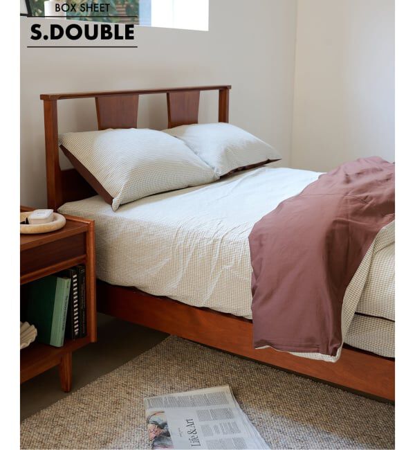 journal standard Furniture「《予約》SUCKER CHECK BOX SHEET SD　ボックスシーツ セミダブル」|その他|その他カラー K