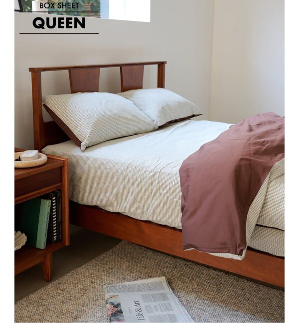 journal standard Furniture「《予約》SUCKER CHECK BOX SHEET Q　ボックスシーツ クィーン」|その他|その他カラー K