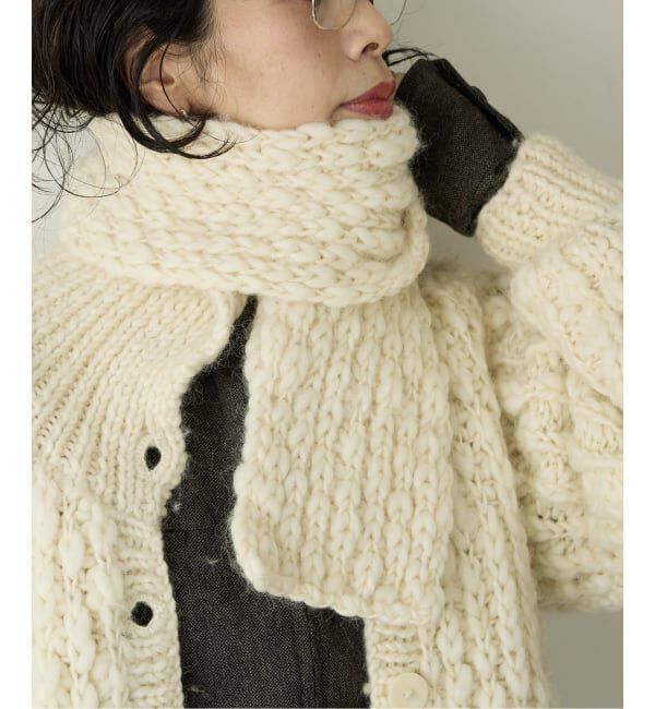 IENA LA BOUCLE「IENA LA BOUCLE スラブウールハンドニットマフラー」|マフラー|