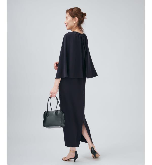 VERMEIL par iena「ACEPOLYバックサテンケープ風ワンピース」|ワンピース|