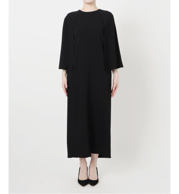 VERMEIL par iena「ACEPOLYバックサテンケープ風ワンピース」|ワンピース|