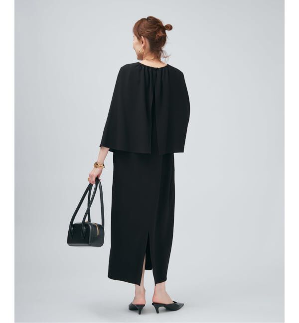 VERMEIL par iena「ACEPOLYバックサテンケープ風ワンピース」|ワンピース|