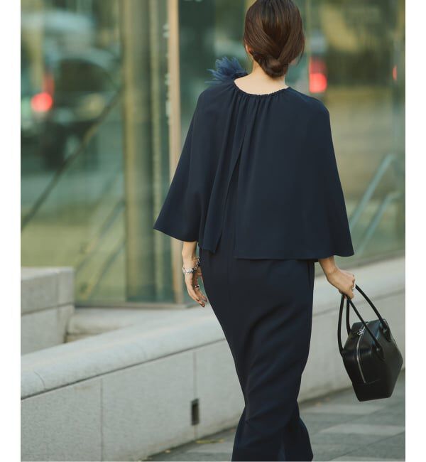 VERMEIL par iena「ACEPOLYバックサテンケープ風ワンピース」|ワンピース|