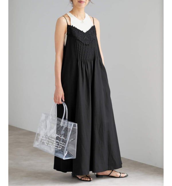 IENA「《WEB限定/追加》レースキャミソールワンピース」|ワンピース|