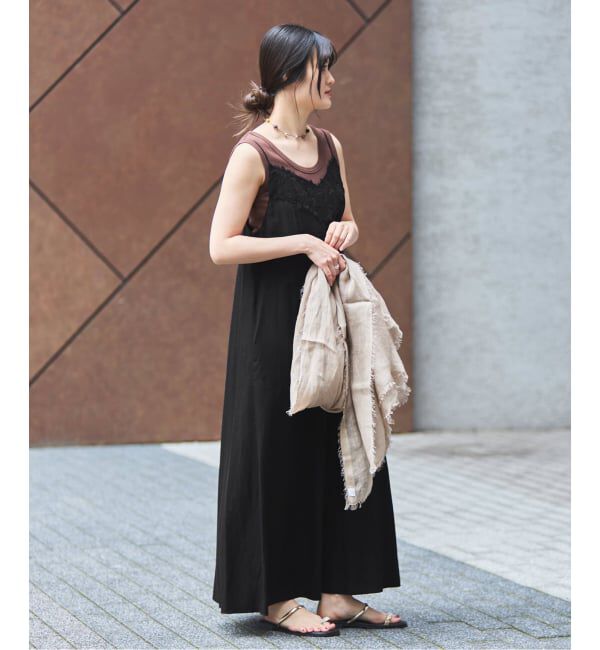 IENA「《WEB限定/追加》レースキャミソールワンピース」|ワンピース|