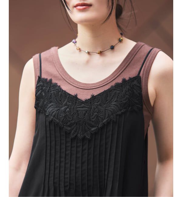 IENA「《WEB限定/追加》レースキャミソールワンピース」|ワンピース|