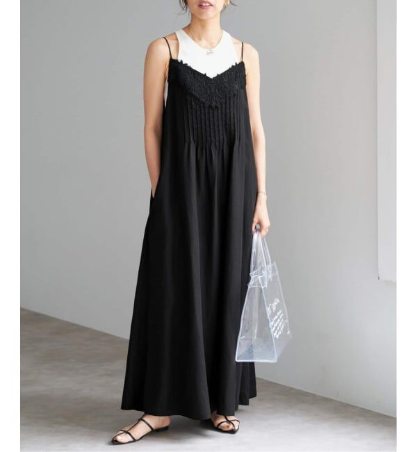 IENA「《WEB限定/追加》レースキャミソールワンピース」|ワンピース|