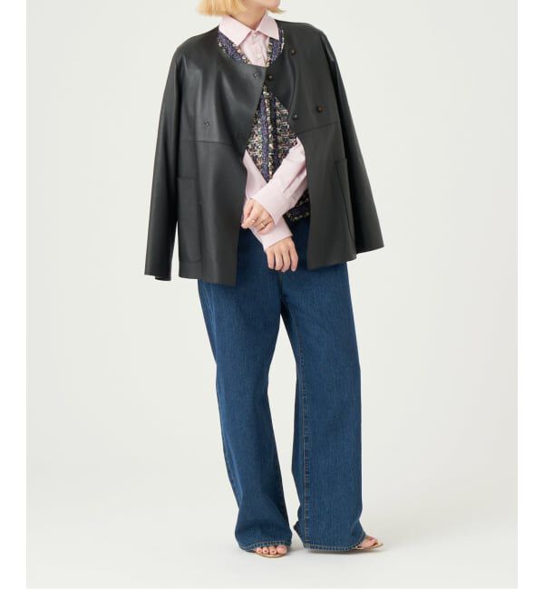 IENA LA BOUCLE「《追加》IENA LA BOUCLE SHEEPレザージャケット」|ノーカラージャケット|