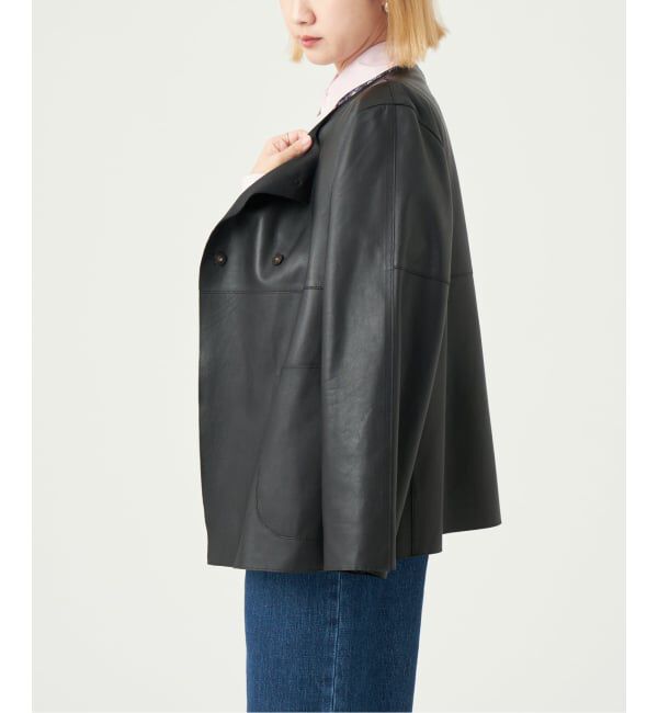 IENA LA BOUCLE「《追加》IENA LA BOUCLE SHEEPレザージャケット」|ノーカラージャケット|