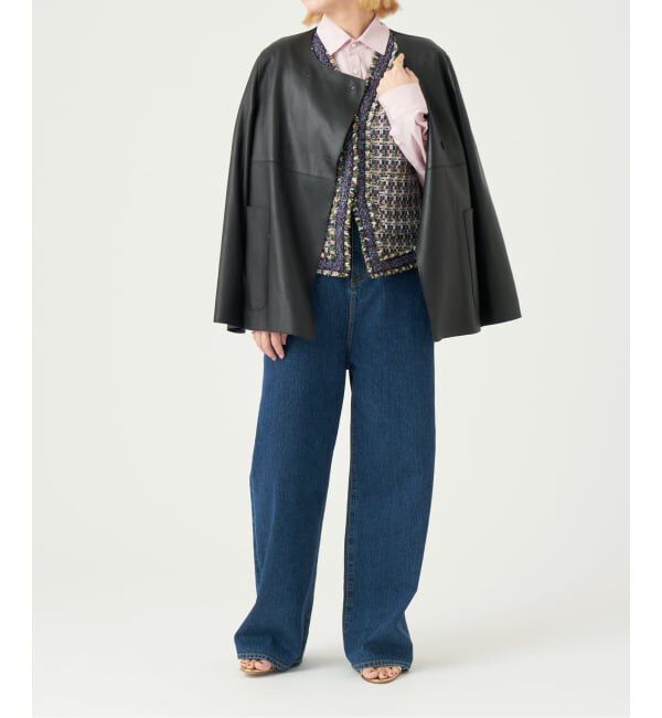 IENA LA BOUCLE「《追加》IENA LA BOUCLE SHEEPレザージャケット」|ノーカラージャケット|