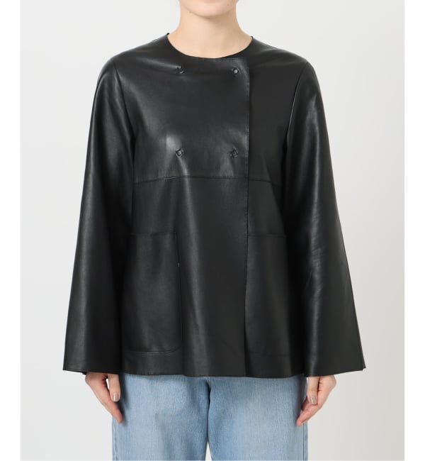 IENA LA BOUCLE「《追加》IENA LA BOUCLE SHEEPレザージャケット」|ノーカラージャケット|