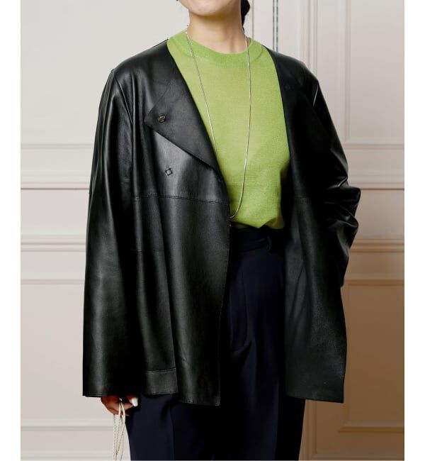 IENA LA BOUCLE「《追加》IENA LA BOUCLE SHEEPレザージャケット」|ノーカラージャケット|