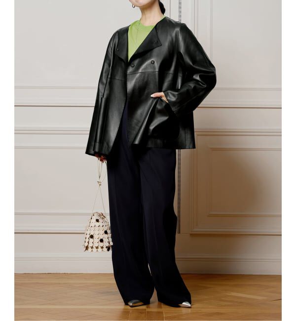 IENA LA BOUCLE「《追加》IENA LA BOUCLE SHEEPレザージャケット」|ノーカラージャケット|