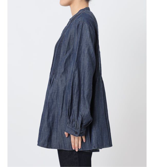 SLOBE IENA「《WEB限定/追加予約》LEDENIM ボサム ペプラムデニムブラウス」|シャツ・ブラウス|