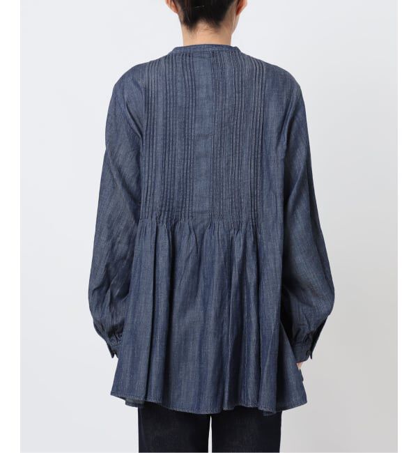 SLOBE IENA「《WEB限定/追加予約》LEDENIM ボサム ペプラムデニムブラウス」|シャツ・ブラウス|