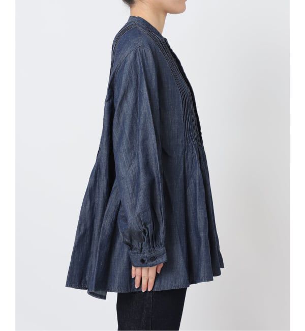 SLOBE IENA「《WEB限定/追加予約》LEDENIM ボサム ペプラムデニムブラウス」|シャツ・ブラウス|