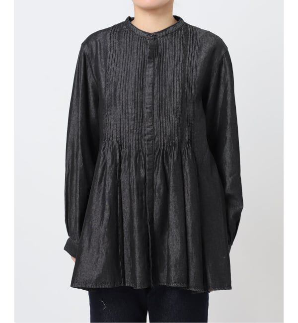 SLOBE IENA「《WEB限定/追加予約》LEDENIM ボサム ペプラムデニムブラウス」|シャツ・ブラウス|