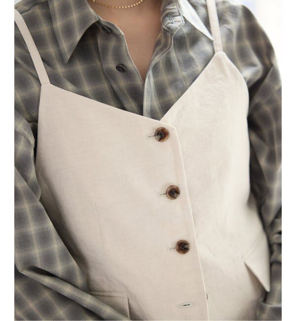 IENA「《セットアップ対応/予約》ウォッシャブル リネン混シェイプジレ」|その他|