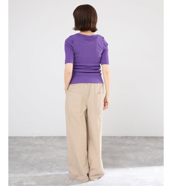 IENA「《予約/洗濯機洗い可》コットンサテンイージーワイドパンツ」|その他|