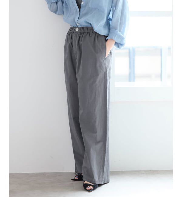 IENA「《予約/洗濯機洗い可》コットンサテンイージーワイドパンツ」|その他|