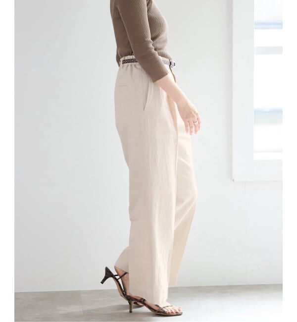 IENA「《セットアップ対応/予約》ウォッシャブル リネン混スラックス」|スラックス|