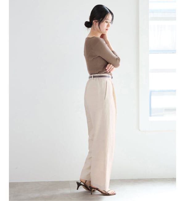 IENA「《セットアップ対応/予約》ウォッシャブル リネン混スラックス」|スラックス|