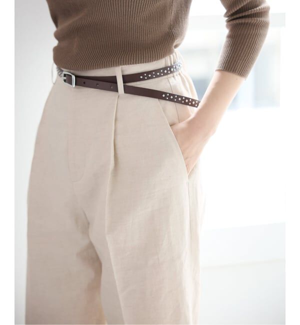 IENA「《セットアップ対応/予約》ウォッシャブル リネン混スラックス」|スラックス|