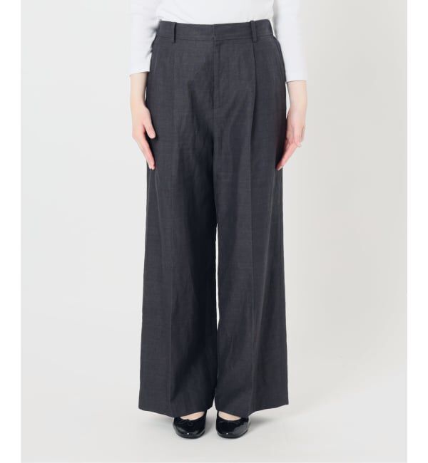 IENA「《セットアップ対応/予約》ウォッシャブル リネン混スラックス」|スラックス|