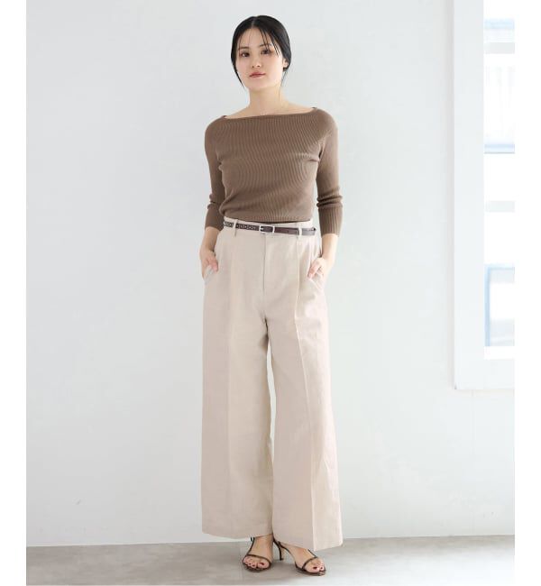 IENA「《セットアップ対応/予約》ウォッシャブル リネン混スラックス」|スラックス|