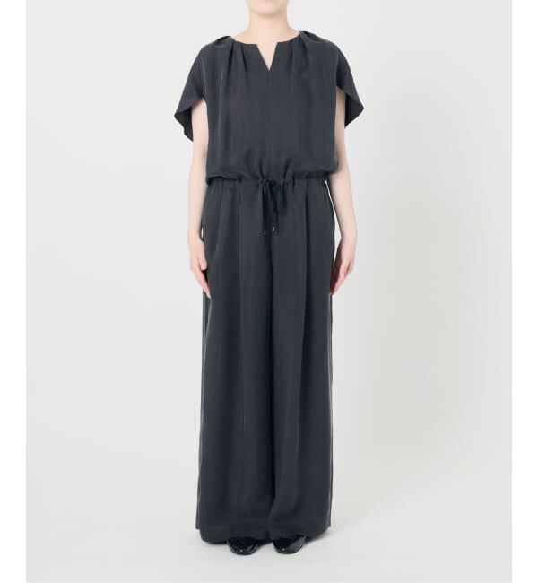 IENA「《予約》ウォッシャブル キュプラオーバーフレンチオールインワン」|オールインワン|