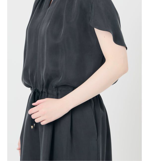 IENA「《予約》ウォッシャブル キュプラオーバーフレンチオールインワン」|オールインワン|