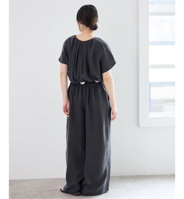 IENA「《予約》ウォッシャブル キュプラオーバーフレンチオールインワン」|オールインワン|