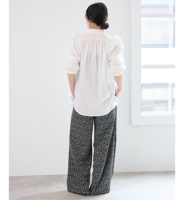 IENA「《予約/一部店舗限定》 コットンシュリンク7分袖ブラウス」|シャツ・ブラウス|