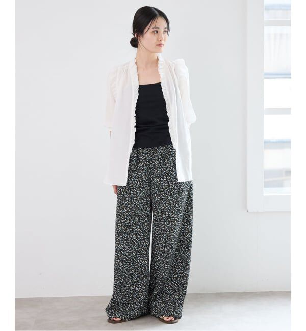 IENA「《予約/一部店舗限定》 コットンシュリンク7分袖ブラウス」|シャツ・ブラウス|