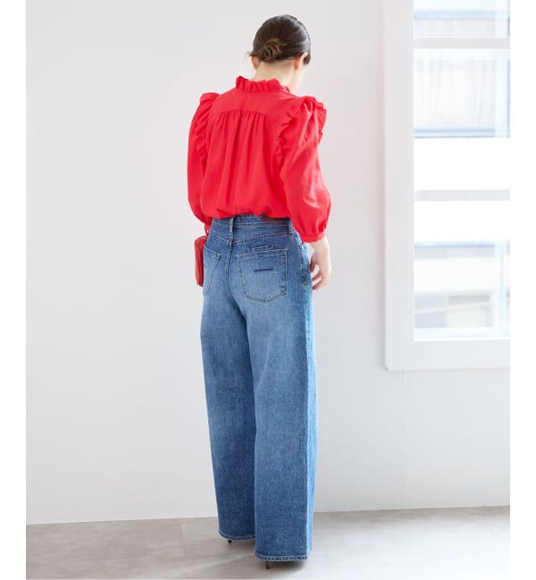 IENA「《予約/一部店舗限定》 コットンシュリンク7分袖ブラウス」|シャツ・ブラウス|