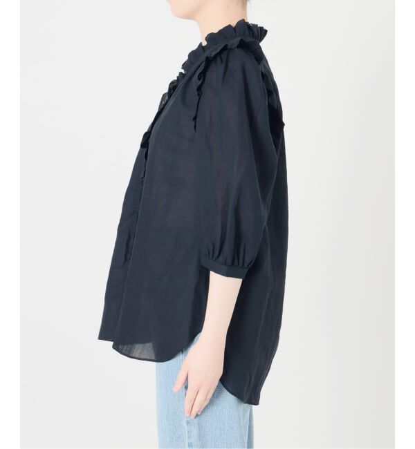 IENA「《予約/一部店舗限定》 コットンシュリンク7分袖ブラウス」|シャツ・ブラウス|