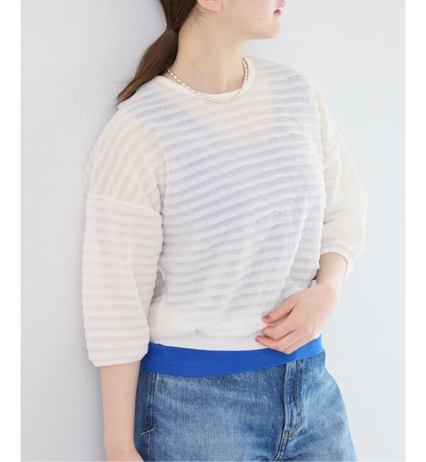 IENA「《予約》ウォッシャブル シアーフリルプルオーバー」|ニット・セーター|