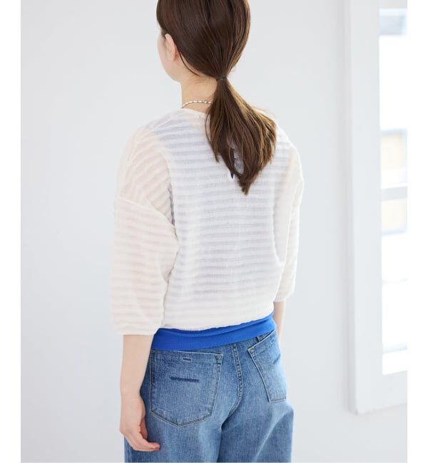 IENA「《予約》ウォッシャブル シアーフリルプルオーバー」|ニット・セーター|