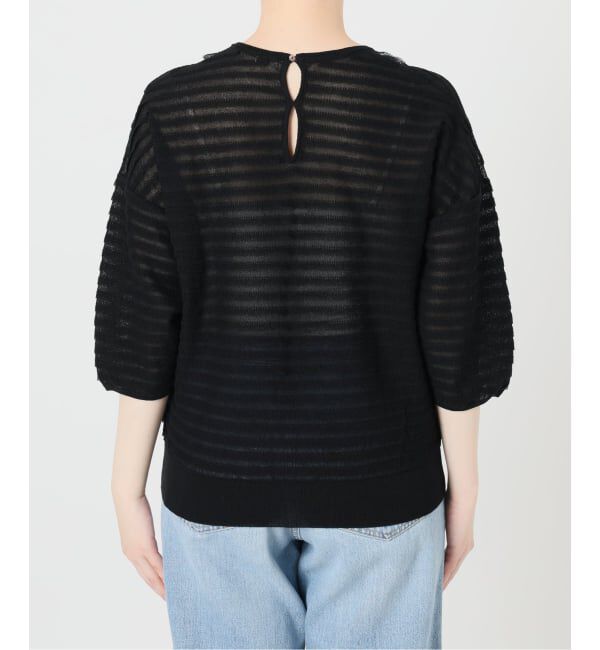 IENA「《予約》ウォッシャブル シアーフリルプルオーバー」|ニット・セーター|